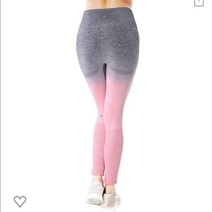 Gray and pink ombré workout leggings